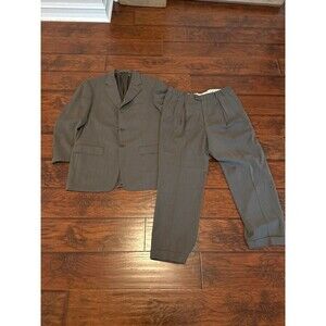Pal Zileri Men’s Gray 2-Piece Suit Wool Blend Italy Pleated Pants Classic Fit